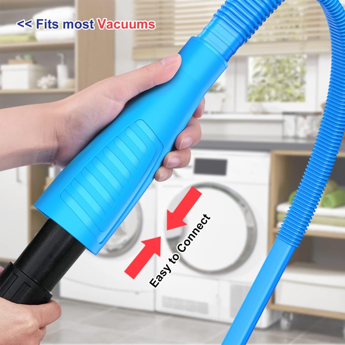 Dryer Vent Cleaner Kit with Flexible Lint Brush & Vacuum Hose Attachment for Deep Cleaning, Fire Prevention V1107-CS-XYJQJXCPJ