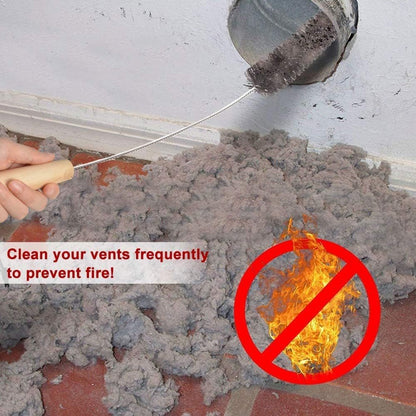Dryer Vent Cleaner Kit with Flexible Lint Brush & Vacuum Hose Attachment for Deep Cleaning, Fire Prevention V1107-CS-XYJQJXCPJ