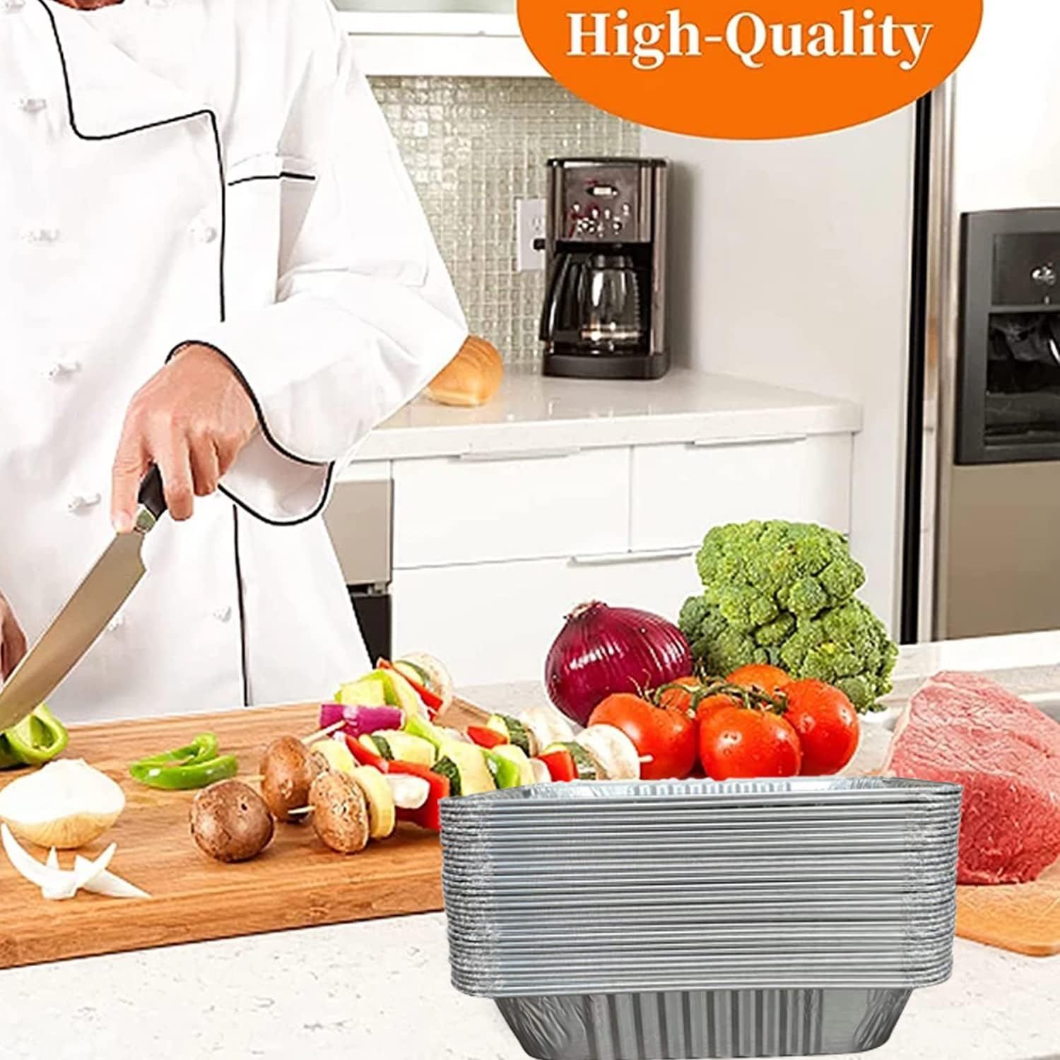 20 Pack Heavy-Duty Disposable Aluminum Foil Pans for Baking, Grilling & Catering - Extra Thick Rectangular V1107-CS-XZCH20