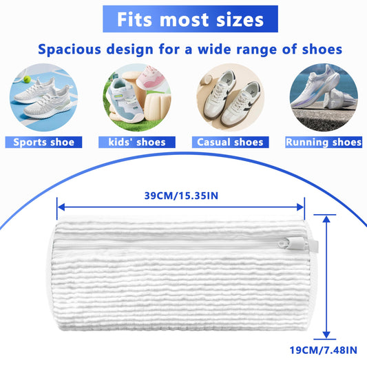 2-Pack Reusable Shoe Washing Machine Bag - White Protective Laundry Bag for All Shoes, Anti-Deformation & V1107-CS-XZXHDB
