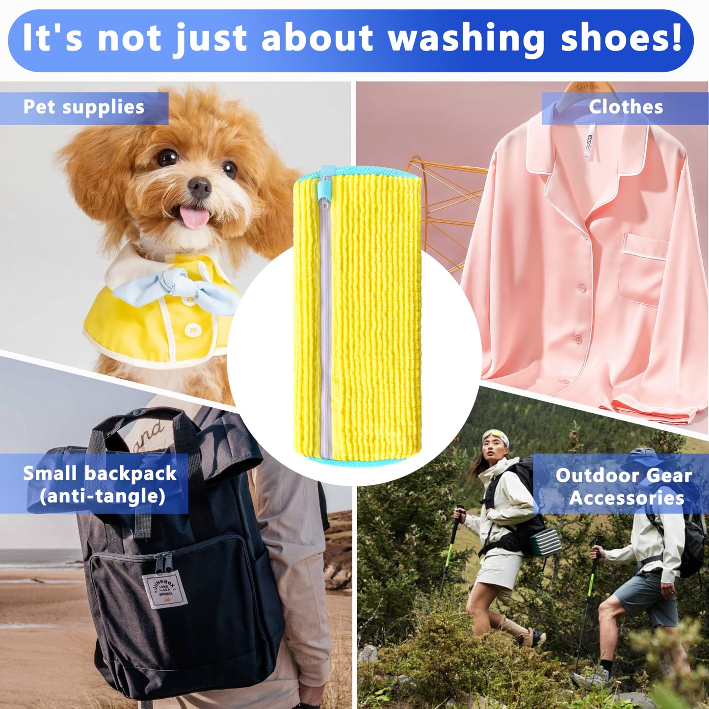 2-Pack Reusable Shoe Washing Machine Bag - White Protective Laundry Bag for All Shoes, Anti-Deformation & V1107-CS-XZXHDH