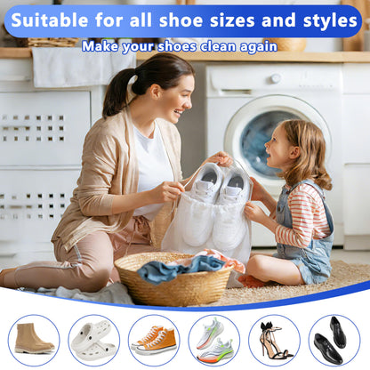 2-Pack Reusable Shoe Washing Machine Bag - White Protective Laundry Bag for All Shoes, Anti-Deformation & V1107-CS-XZXHDH