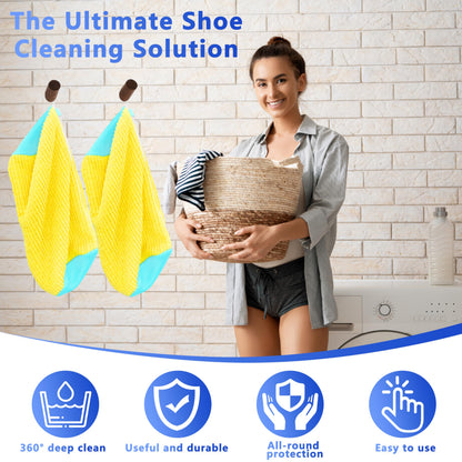 2-Pack Reusable Shoe Washing Machine Bag - White Protective Laundry Bag for All Shoes, Anti-Deformation & V1107-CS-XZXHDH