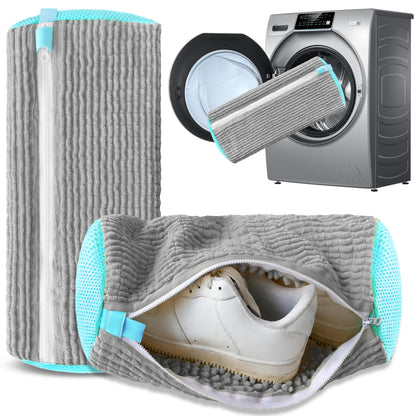 2-Pack Reusable Shoe Washing Machine Bag - White Protective Laundry Bag for All Shoes, Anti-Deformation & V1107-CS-XZXHDHU