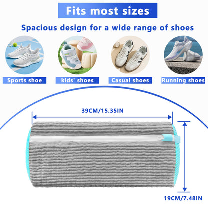 2-Pack Reusable Shoe Washing Machine Bag - White Protective Laundry Bag for All Shoes, Anti-Deformation & V1107-CS-XZXHDHU
