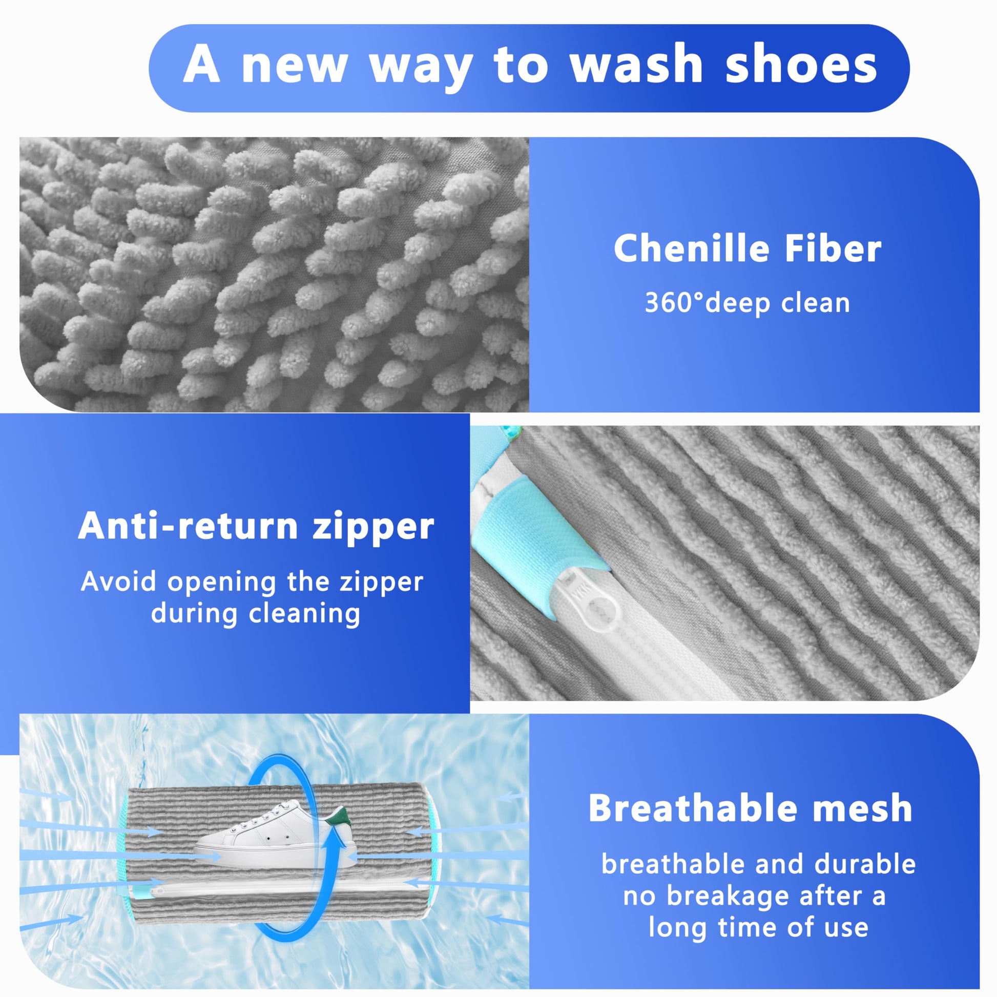 2-Pack Reusable Shoe Washing Machine Bag - White Protective Laundry Bag for All Shoes, Anti-Deformation & V1107-CS-XZXHDHU