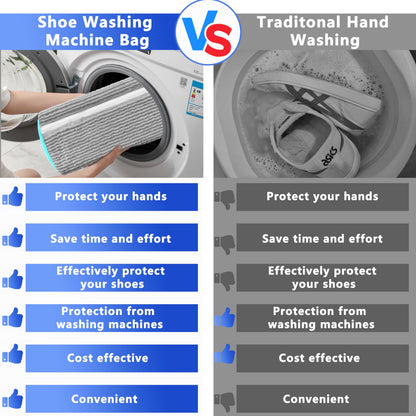 2-Pack Reusable Shoe Washing Machine Bag - White Protective Laundry Bag for All Shoes, Anti-Deformation & V1107-CS-XZXHDHU
