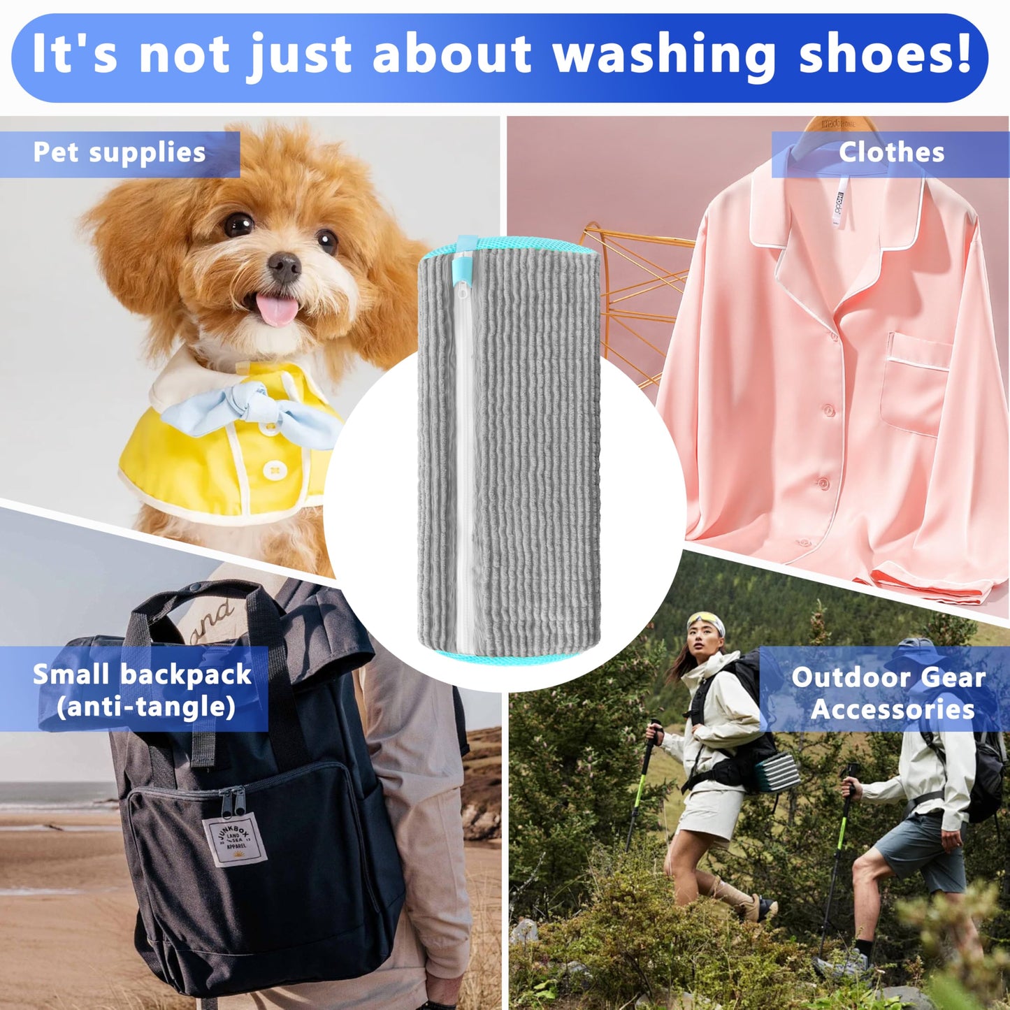 2-Pack Reusable Shoe Washing Machine Bag - White Protective Laundry Bag for All Shoes, Anti-Deformation & V1107-CS-XZXHDHU