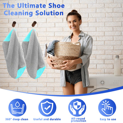 2-Pack Reusable Shoe Washing Machine Bag - White Protective Laundry Bag for All Shoes, Anti-Deformation & V1107-CS-XZXHDHU