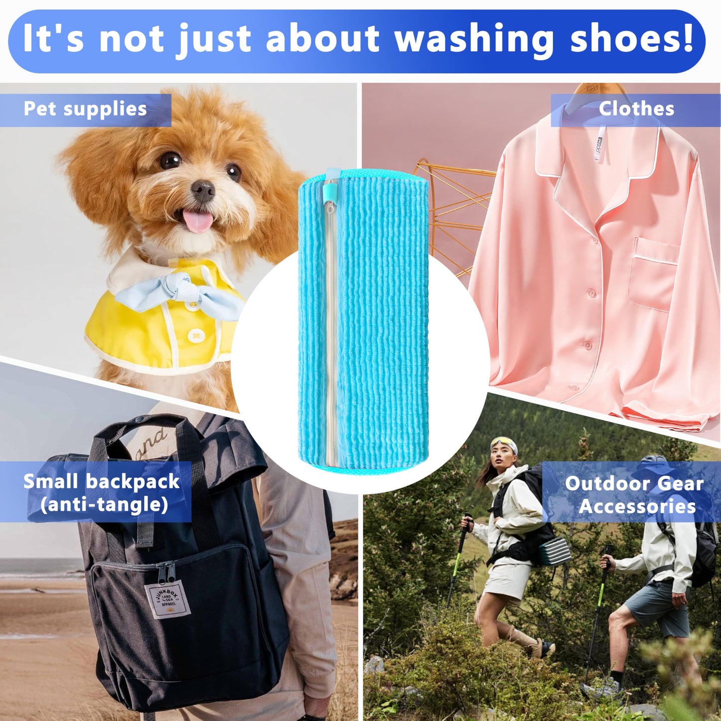 2-Pack Reusable Shoe Washing Machine Bag - White Protective Laundry Bag for All Shoes, Anti-Deformation & V1107-CS-XZXHDL