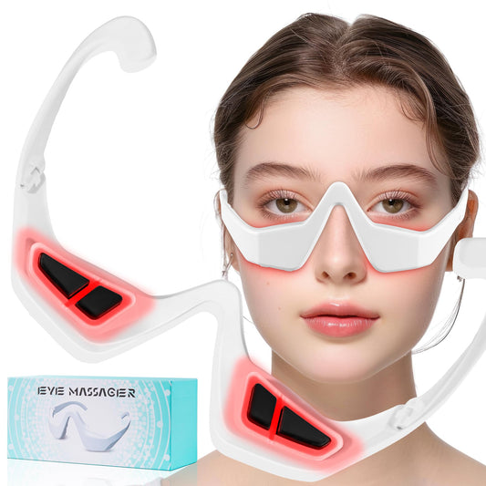 Eye Contour Beauty Goggles - Portable Anti-Aging Eye Massager with Vibration & Light Function, Lightweight V1107-CS-YBAMY