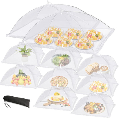 Reusable Pop-Up Mesh Food Cover Tent Set, Foldable Insect Net for Picnic Camping Kitchen Dustproof Protection V1107-CS-YCFCZ