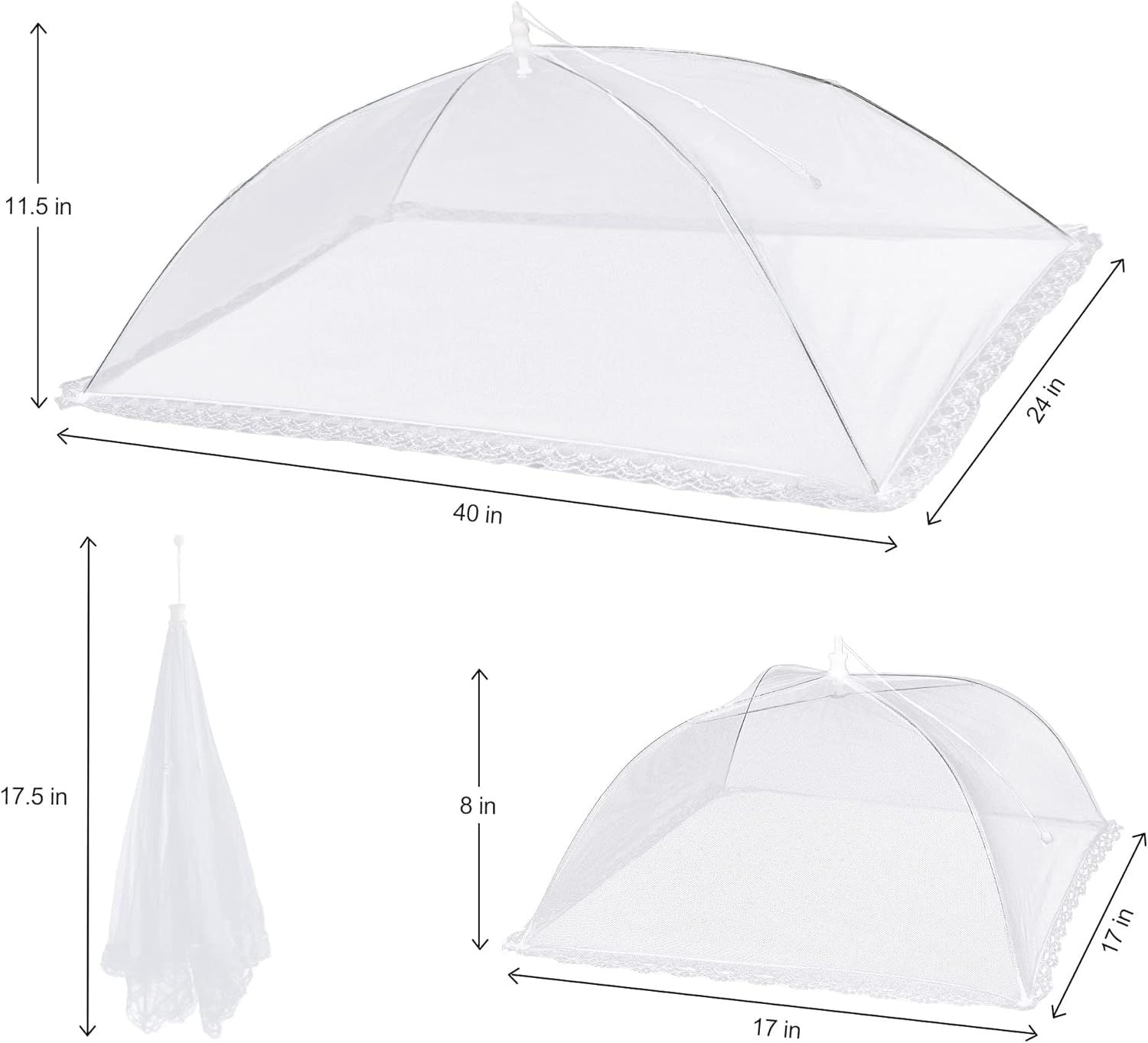 Reusable Pop-Up Mesh Food Cover Tent Set, Foldable Insect Net for Picnic Camping Kitchen Dustproof Protection V1107-CS-YCFCZ