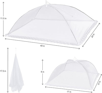 Reusable Pop-Up Mesh Food Cover Tent Set, Foldable Insect Net for Picnic Camping Kitchen Dustproof Protection V1107-CS-YCFCZ