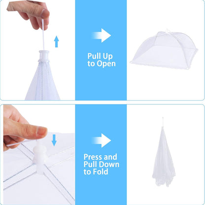 Reusable Pop-Up Mesh Food Cover Tent Set, Foldable Insect Net for Picnic Camping Kitchen Dustproof Protection V1107-CS-YCFCZ