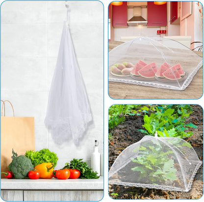 Reusable Pop-Up Mesh Food Cover Tent Set, Foldable Insect Net for Picnic Camping Kitchen Dustproof Protection V1107-CS-YCFCZ