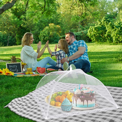 Reusable Pop-Up Mesh Food Cover Tent Set, Foldable Insect Net for Picnic Camping Kitchen Dustproof Protection V1107-CS-YCFCZ