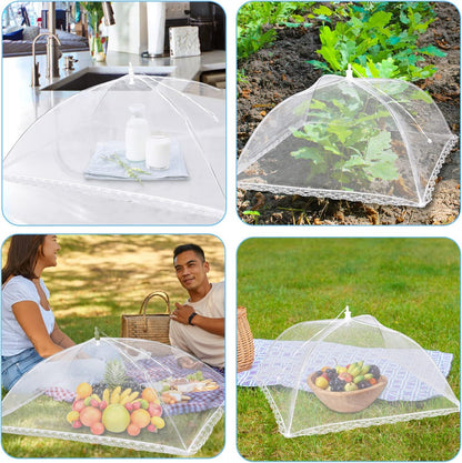 Reusable Pop-Up Mesh Food Cover Tent Set, Foldable Insect Net for Picnic Camping Kitchen Dustproof Protection V1107-CS-YCFCZ