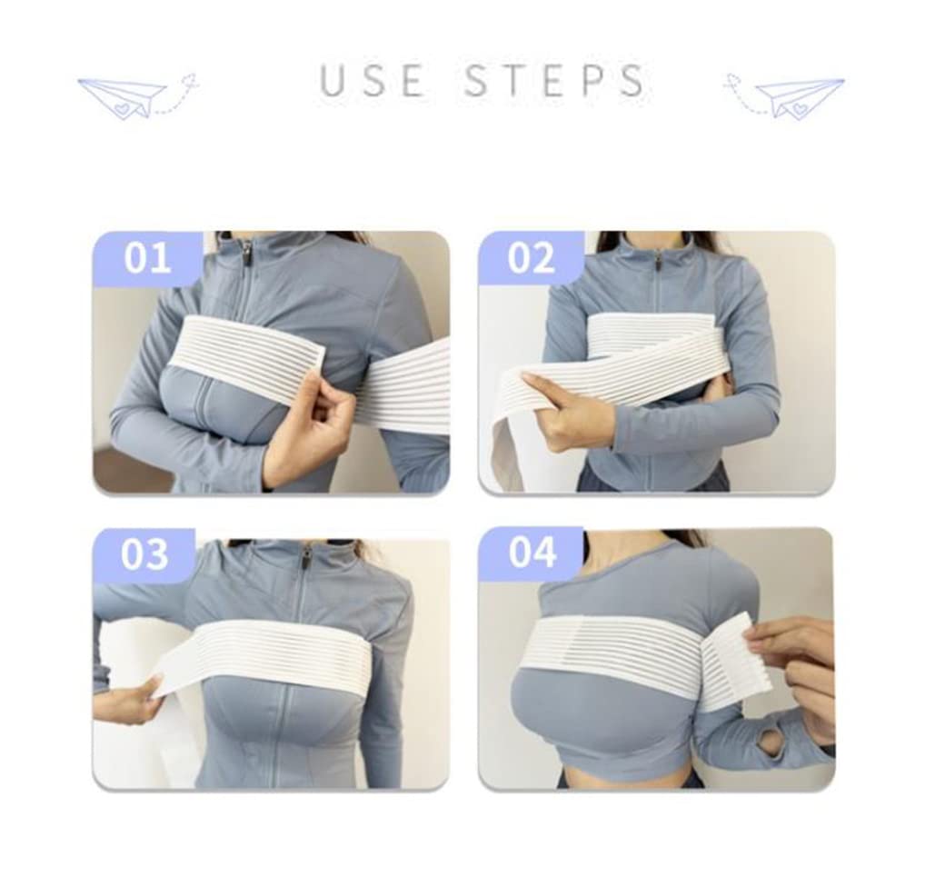 Full-Length Chest Compression Band for High-Impact Support - Breathable, Stretchy Breast Stabilizer for V1107-CS-YDSXD