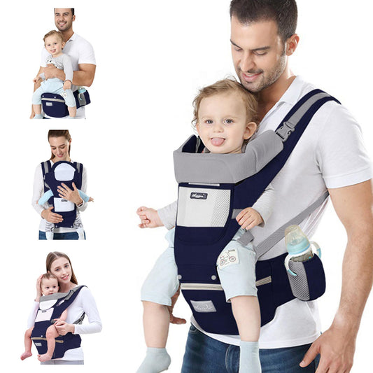 6-in-1 Adjustable Baby Carrier with Hip Seat - 11.8-15.7in Adjustable Height, Breathable Mesh & V1107-CS-YEBDYDL
