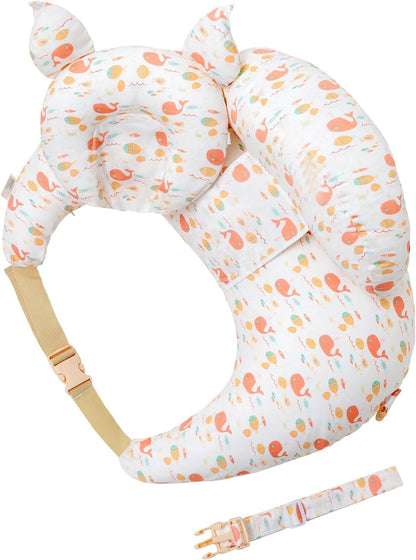 Multipurpose Nursing Pillow with Adjustable Waist Strap & Removable Cover for Feeding, Tummy Time & Nap V1107-CS-YEBRZTB