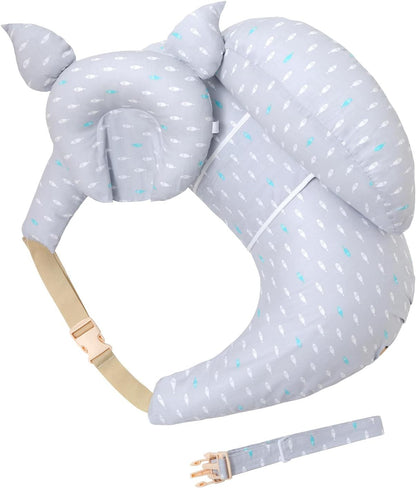 Multipurpose Nursing Pillow with Adjustable Waist Strap & Removable Cover for Feeding, Tummy Time & Nap V1107-CS-YEBRZTL