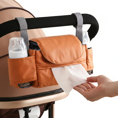 Universal Stroller Organizer Bag with Front Tissue Dispenser, Bottle Holders & Large Storage - Perfect for V1107-CS-YECGB