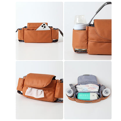 Universal Stroller Organizer Bag with Front Tissue Dispenser, Bottle Holders & Large Storage - Perfect for V1107-CS-YECGB