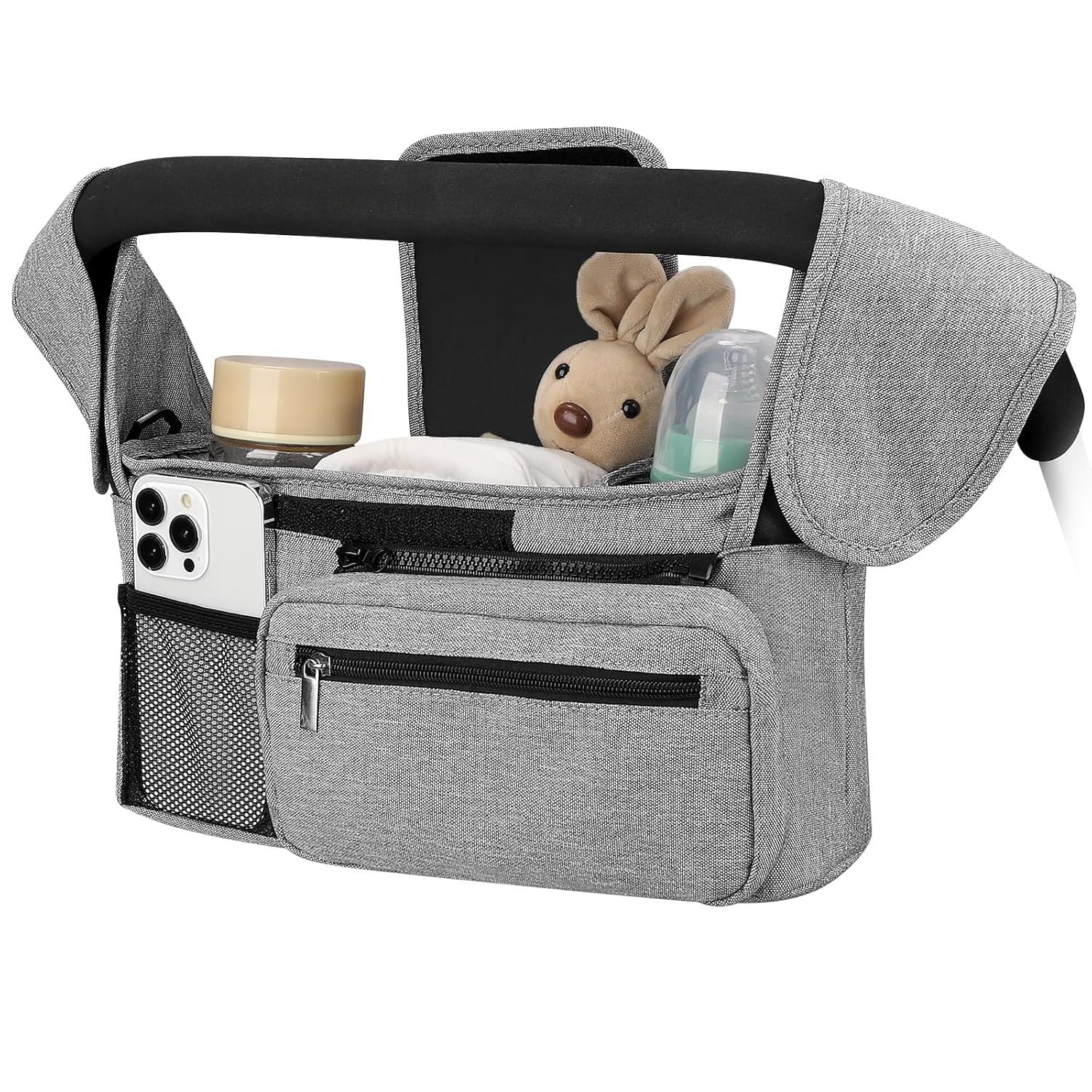 Universal Stroller Organizer with Insulated Cup Holders, Detachable Wristlet & Adjustable Shoulder Strap for V1107-CS-YETCGBHU