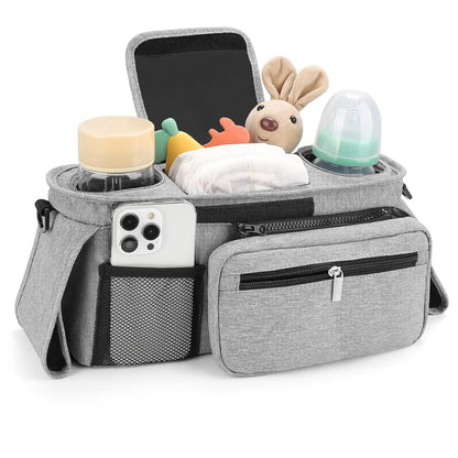 Universal Stroller Organizer with Insulated Cup Holders, Detachable Wristlet & Adjustable Shoulder Strap for V1107-CS-YETCGBHU