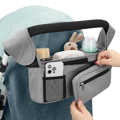 Universal Stroller Organizer with Insulated Cup Holders, Detachable Wristlet & Adjustable Shoulder Strap for V1107-CS-YETCGBHU