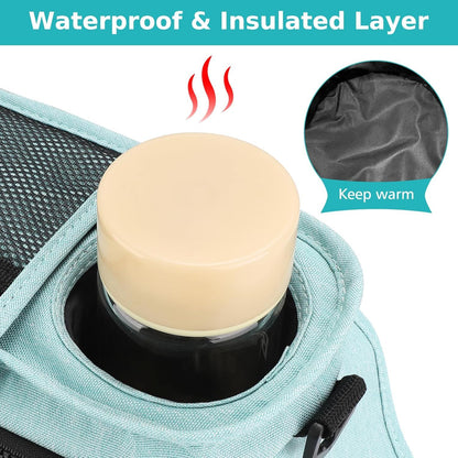 Universal Stroller Organizer with Insulated Cup Holders, Detachable Wristlet & Adjustable Shoulder Strap for V1107-CS-YETCGBL