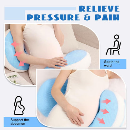 Adjustable Pregnancy Pillow with Velcro Design - Side Sleeping Support for Back, Belly, Hips & Legs, V1107-CS-YFHYZLA