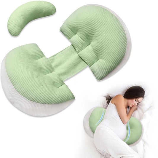 Adjustable Pregnancy Pillow with Velcro Design - Side Sleeping Support for Back, Belly, Hips & Legs, V1107-CS-YFHYZLV
