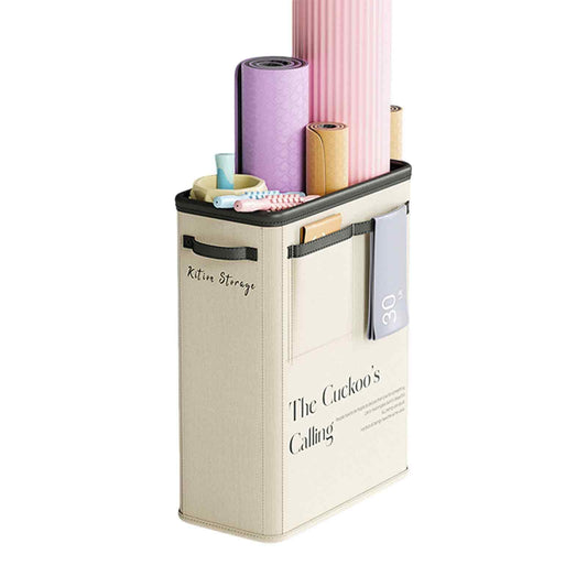 Large Capacity Foldable Yoga Mat Storage Basket - Waterproof Fabric Organizer for Gym Equipment, Dumbbells, V1107-CS-YJSNXM