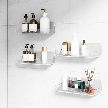 4-Pack Acrylic Adhesive Wall Shelf for Bathroom, Kitchen & Vanity Storage - No Drill, Waterproof with V1107-CS-YKLYSZWJ4