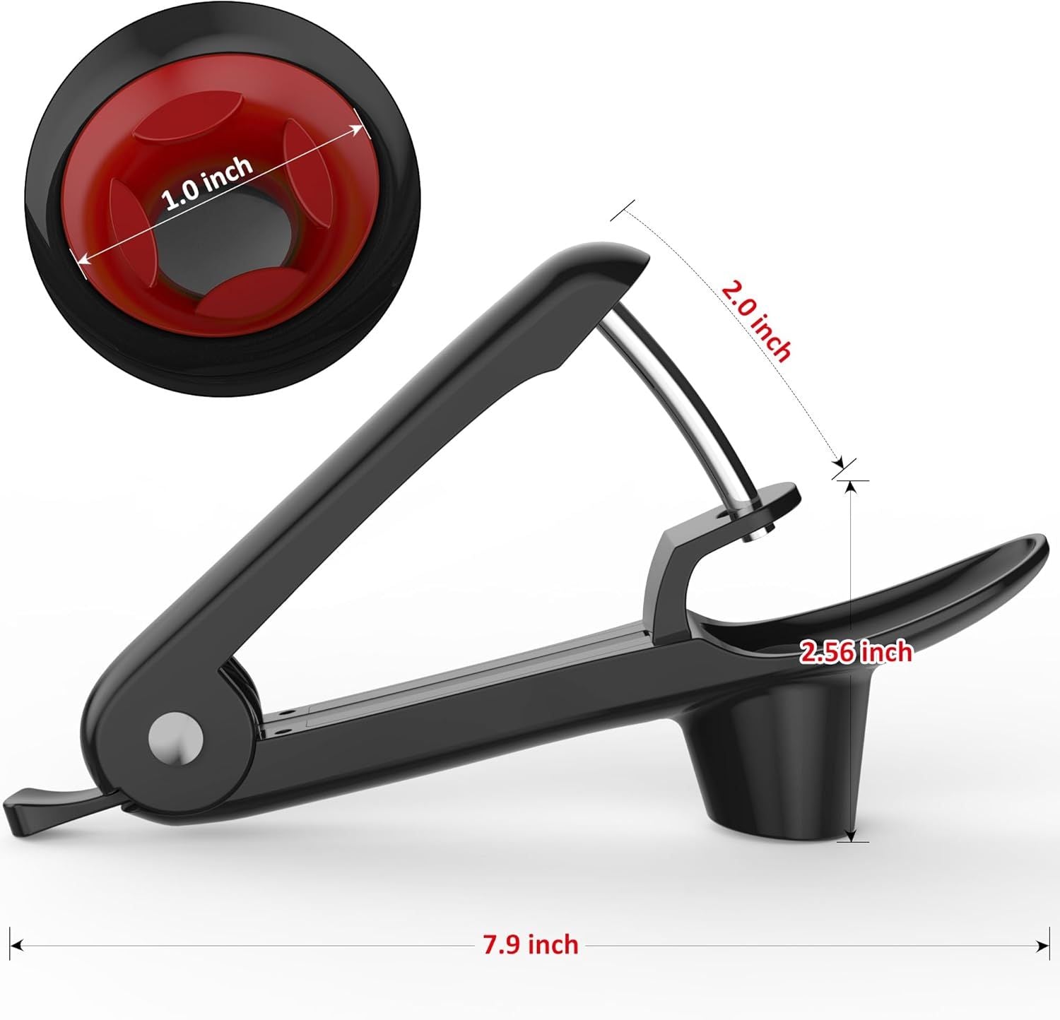 Stainless Steel Cherry Pitter for Jam, Pie & Desserts - Ergonomic Handheld Fruit Corer with Lock Design V1107-CS-YTQHQL