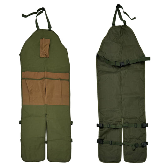 Heavy-Duty Canvas Garden Apron with Pockets & Adjustable Straps - Waterproof Long Apron for Outdoor Work, V1107-CS-YYWQ