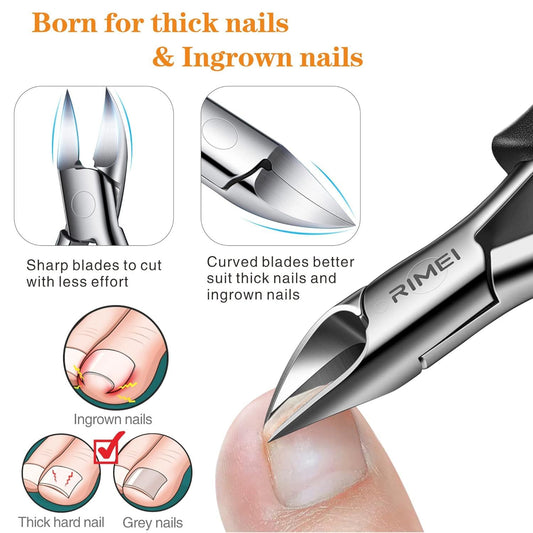 Professional Eagle-Beak Nail Nipper for Thick & Ingrown Toenails - Stainless Steel Cutters with 25 degrees V1107-CS-YZZJQ