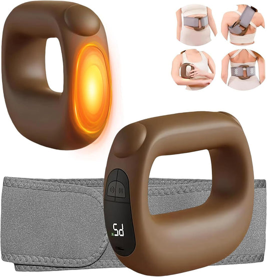 Portable Heated Fascia Ring Massager with 5-Speed Vibration & USB-C Charging - Deep Tissue Muscle Relief for V1107-CS-ZDAMQ3