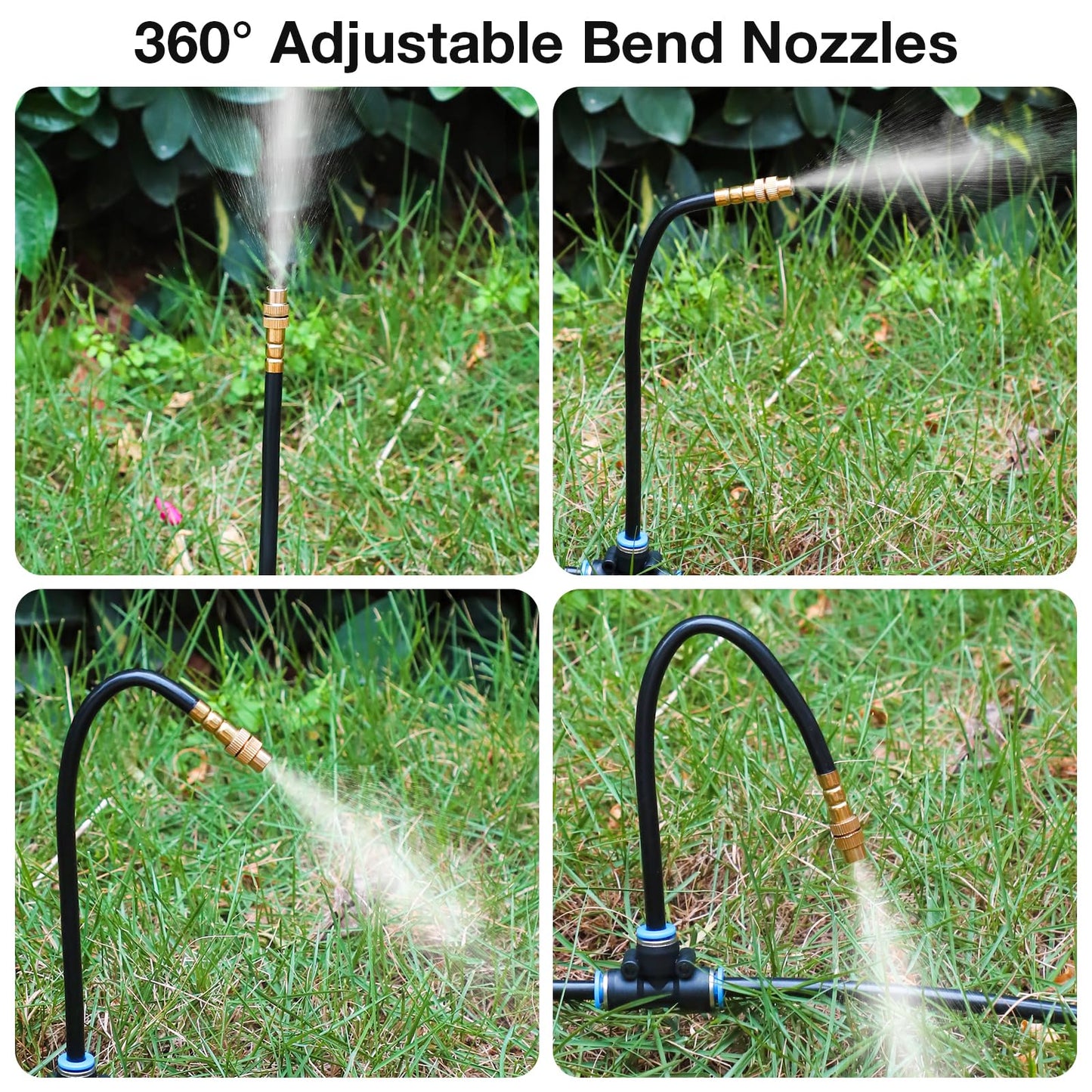 Drip Irrigation System, No 1/4 Pipe, only 12pcs Adjustable Copper Nobbles and Quick Connectors V1107-CS-ZDJHQ512