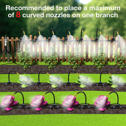 Drip Irrigation System, No 1/4 Pipe, only 12pcs Adjustable Copper Nobbles and Quick Connectors V1107-CS-ZDJHQ512