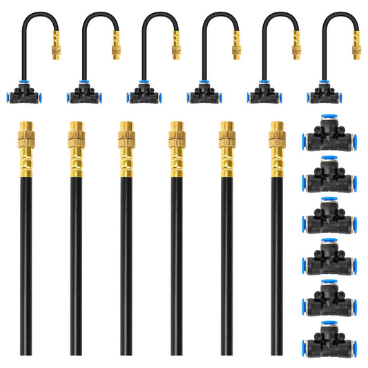 Drip Irrigation System, No 1/4 Pipe, only 6pcs Adjustable Copper Nobbles and 6pcs Quick Connectors V1107-CS-ZDJHQ7812