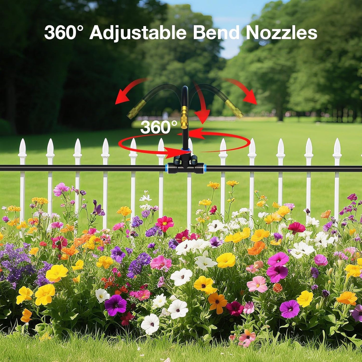 Drip Irrigation System, No 1/4 Pipe, only 6pcs Adjustable Copper Nobbles and 6pcs Quick Connectors V1107-CS-ZDJHQ7812
