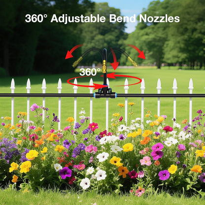 Drip Irrigation System, No 1/4 Pipe, only 6pcs Adjustable Copper Nobbles and 6pcs Quick Connectors V1107-CS-ZDJHQ7812
