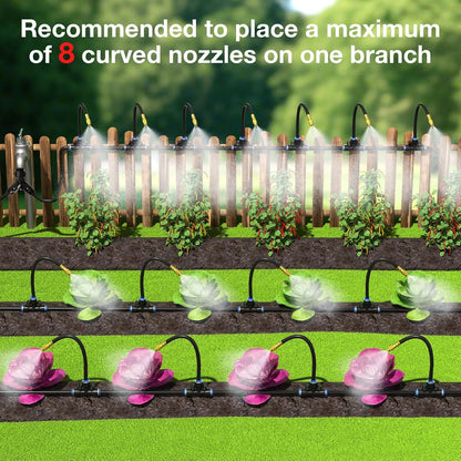 Drip Irrigation System, No 1/4 Pipe, only 6pcs Adjustable Copper Nobbles and 6pcs Quick Connectors V1107-CS-ZDJHQ7812
