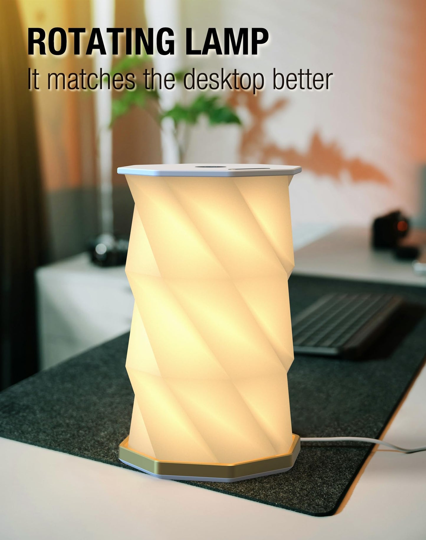 Foldable Rotating Table Lamp with Touch Control - Portable LED Desk Light for Home, Camping & Gifts, V1107-CS-ZDXZXYD