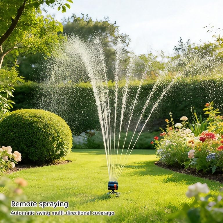 Smart Oscillating Sprinkler with 4 Spray Modes - Automatic Lawn Watering System for Garden, Yard & Patio, V1107-CS-ZDYBSSQ