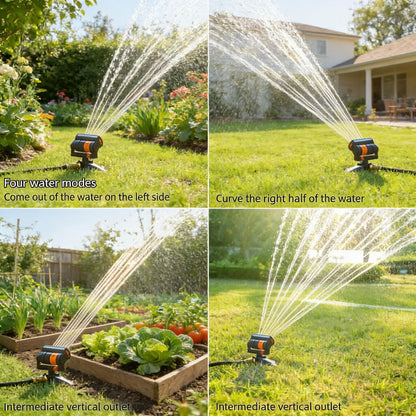 Smart Oscillating Sprinkler with 4 Spray Modes - Automatic Lawn Watering System for Garden, Yard & Patio, V1107-CS-ZDYBSSQ