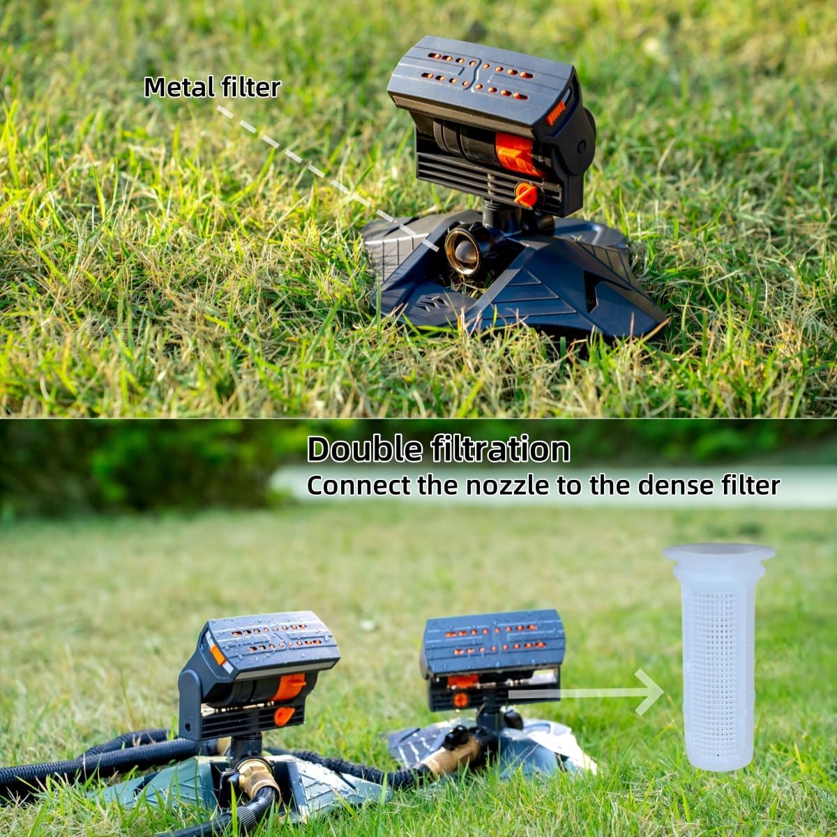 Smart Oscillating Sprinkler with 4 Spray Modes - Automatic Lawn Watering System for Garden, Yard & Patio, V1107-CS-ZDYBSSQ
